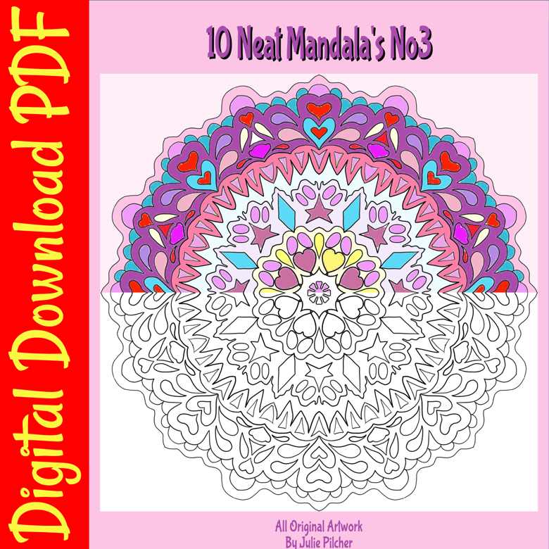 Printable mandala colouring book colouring pages adult colouring book digital pdf neat mandalas no colouring pages