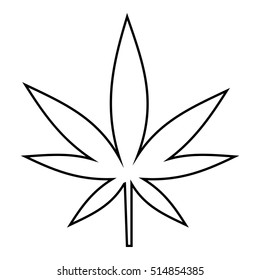 Cannabis leaf icon outline illustration cannabis stock illustration