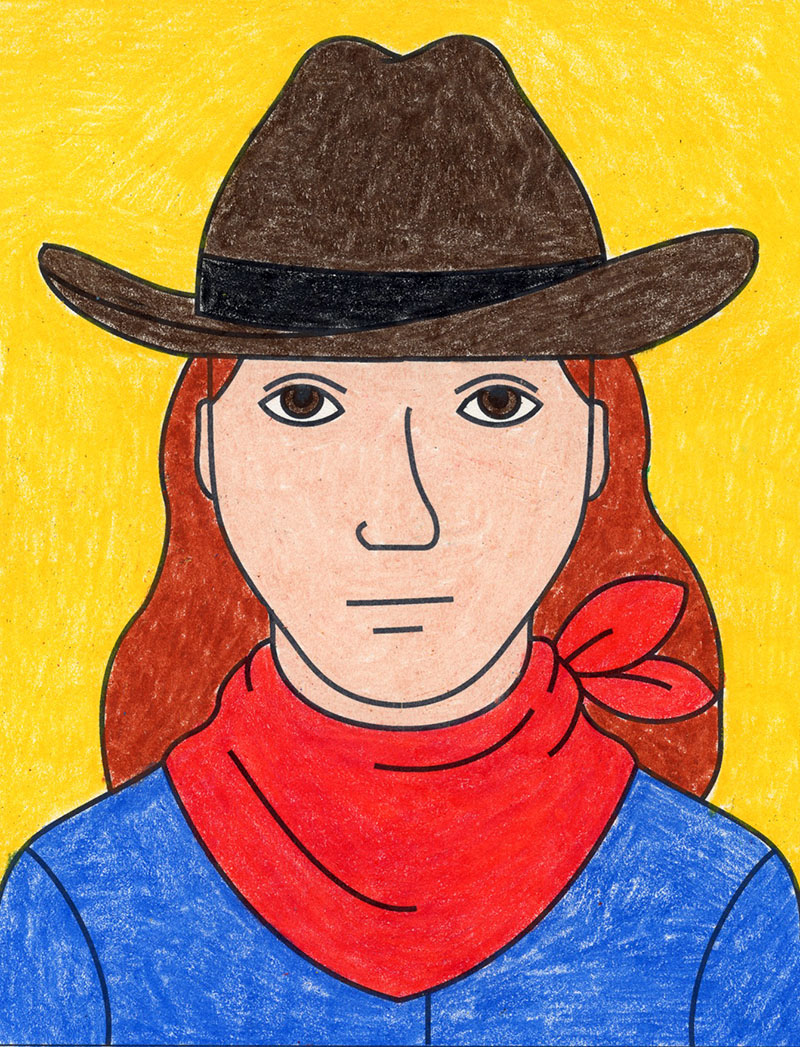 Easy how to draw a cowboy hat tutorial video and coloring page