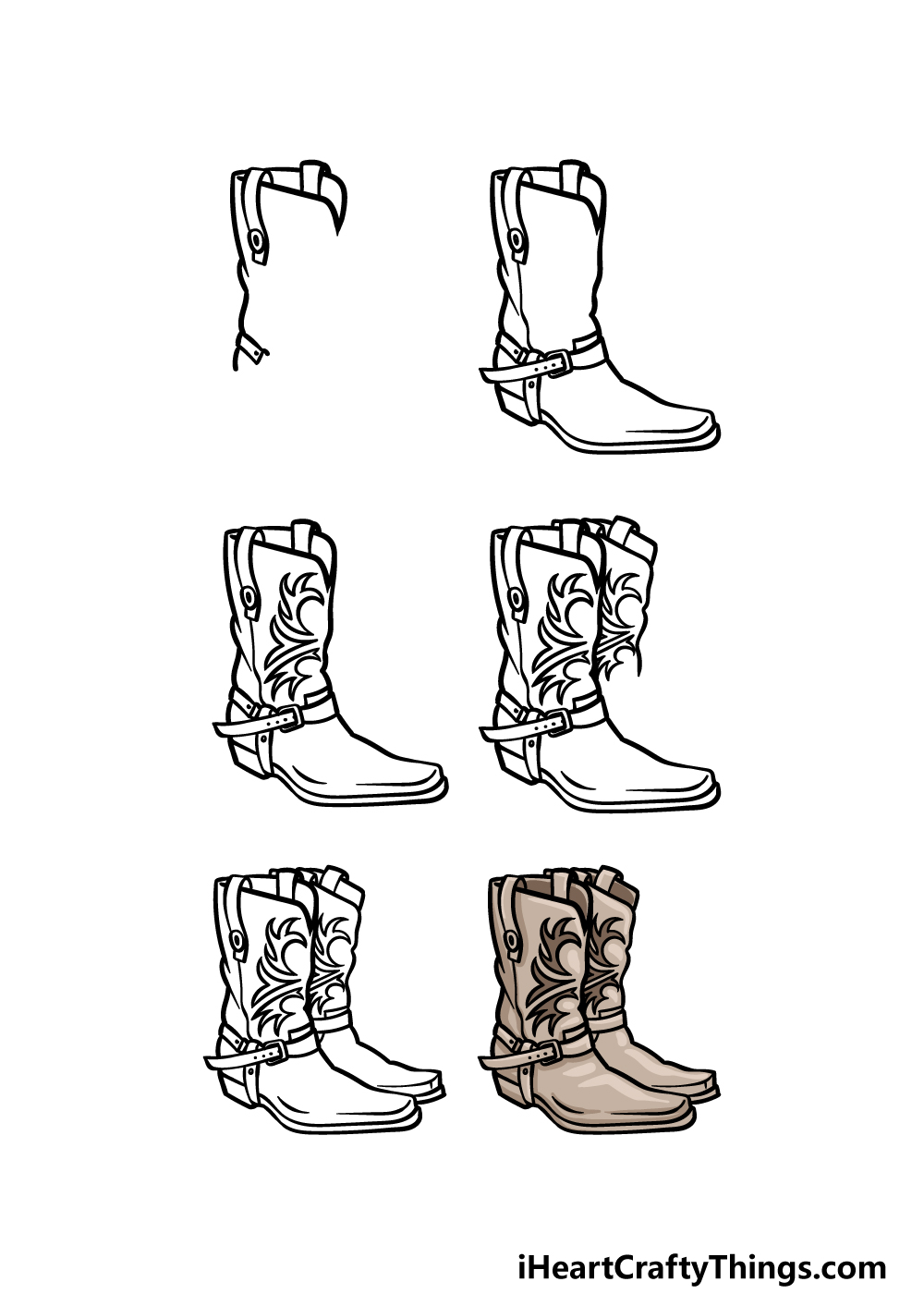 Cowboy boots drawing