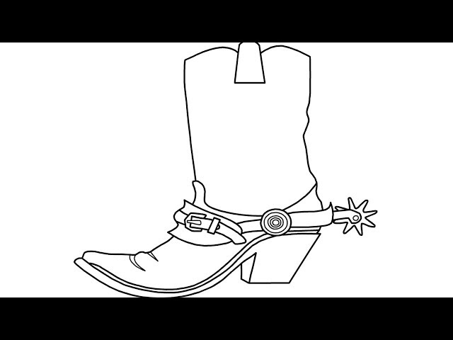 How to draw cowboy boots easily step by step