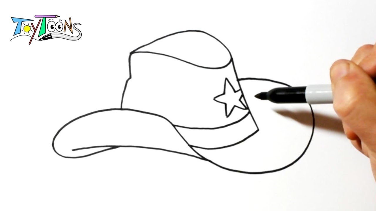 How to draw a cowboy hat easy step by step drawing guide tutorial