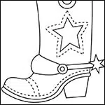 Easy how to draw cowboy boots tutorial and cowboy boot coloring page