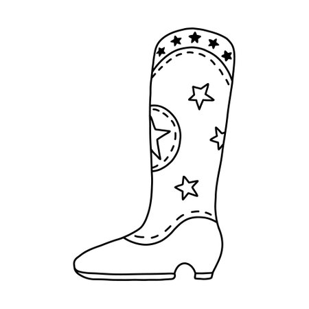 Cowboy boot coloring page cliparts stock vector and royalty free cowboy boot coloring page illustrations