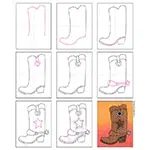 Easy how to draw cowboy boots tutorial and cowboy boot coloring page