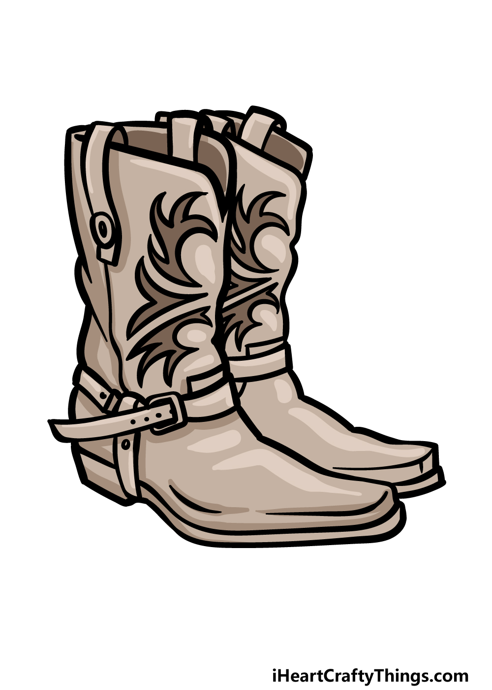 Cowboy boots drawing