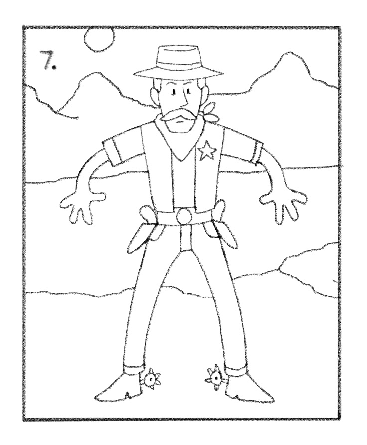 Cowboy drawing tutorial â how to draw a cowboy â tims printables