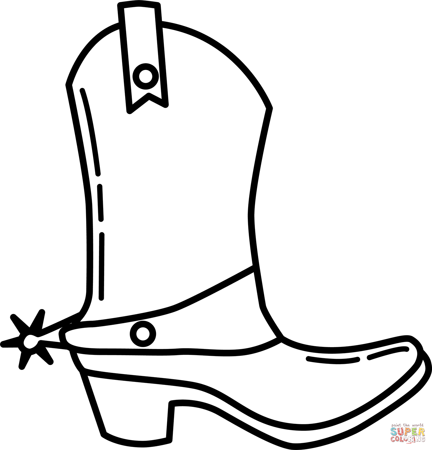 Cowboy boot coloring page free printable coloring pages