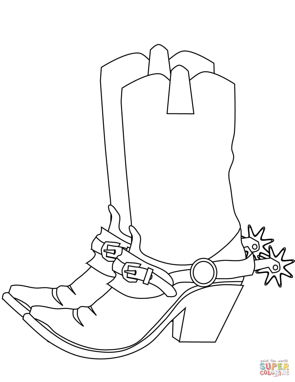 Cowboy boots coloring page free printable coloring pages