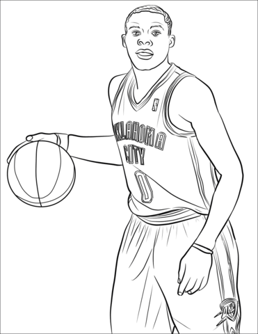 Russell westbrook coloring page free printable coloring pages