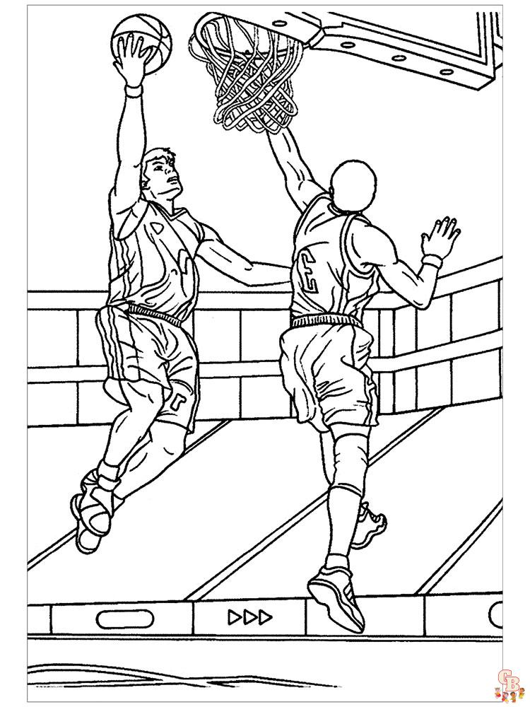 Basketball coloring pages for kids with