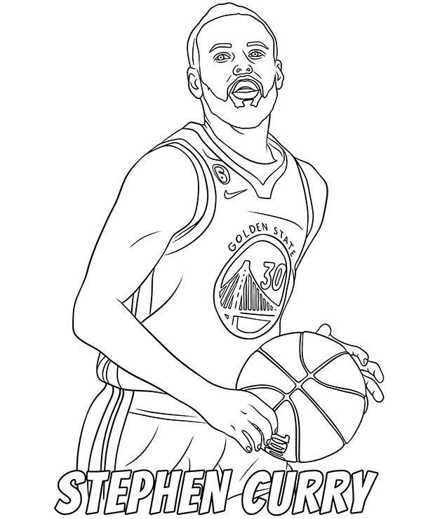 Coloring page with stephen curry