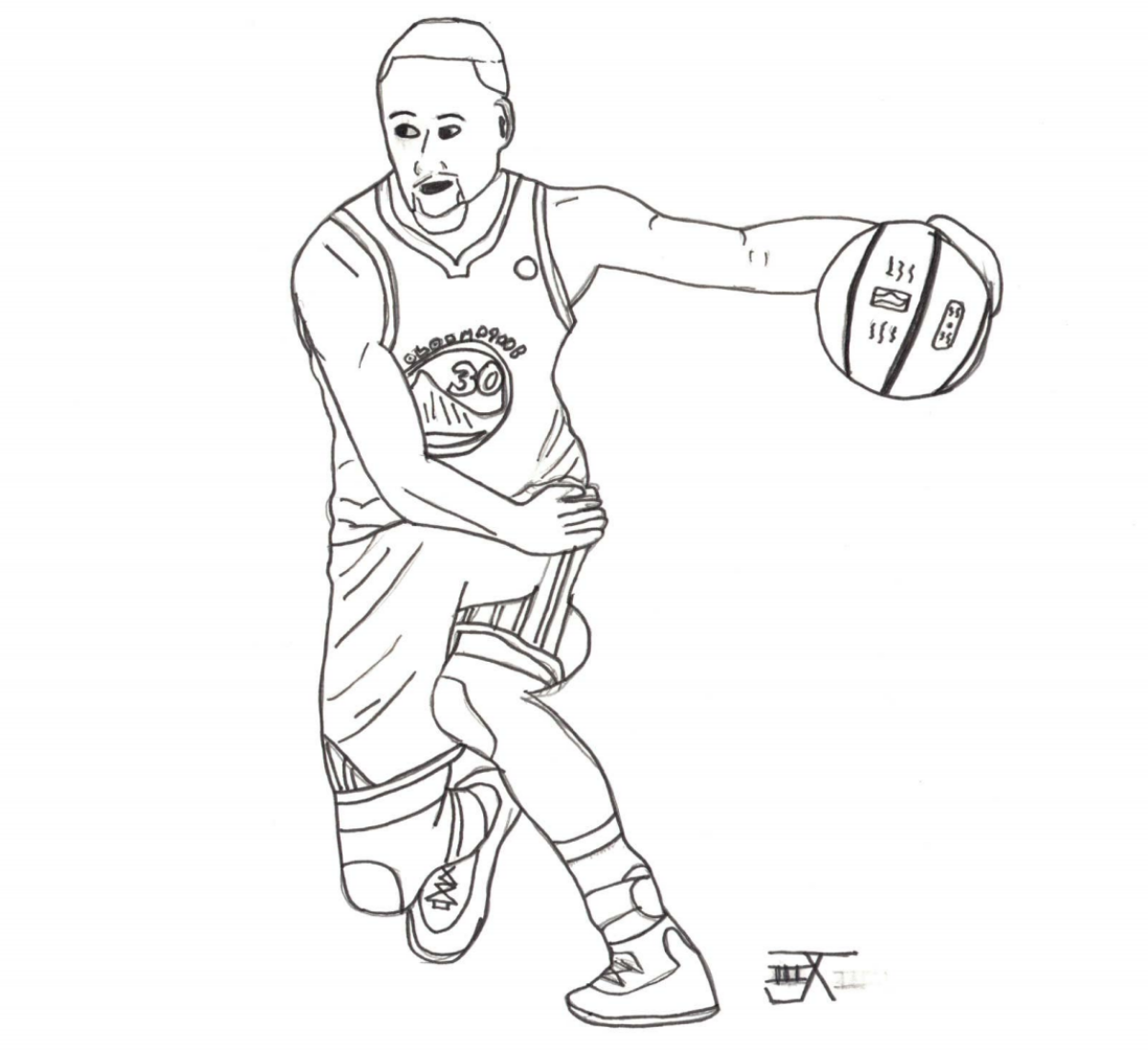 Stephen curry coloring sheet â sports gear of the year