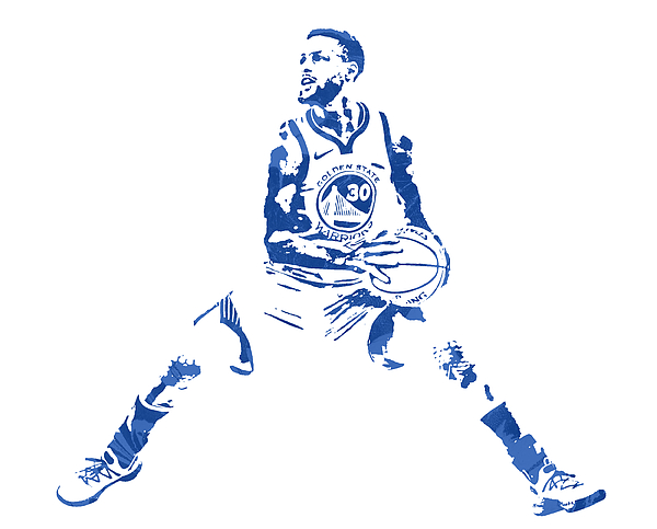 Stephen curry golden state warriors watercolor strokes pixel art greeting card by joe hamilton