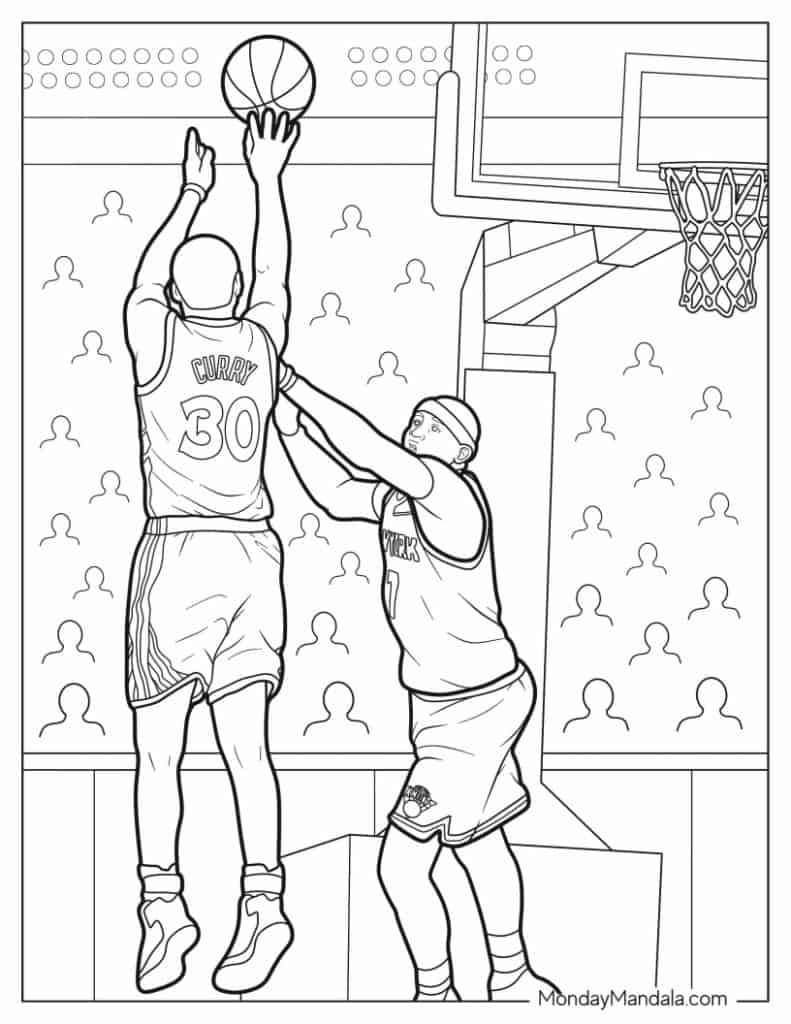 Steph curry coloring pages free pdf printables