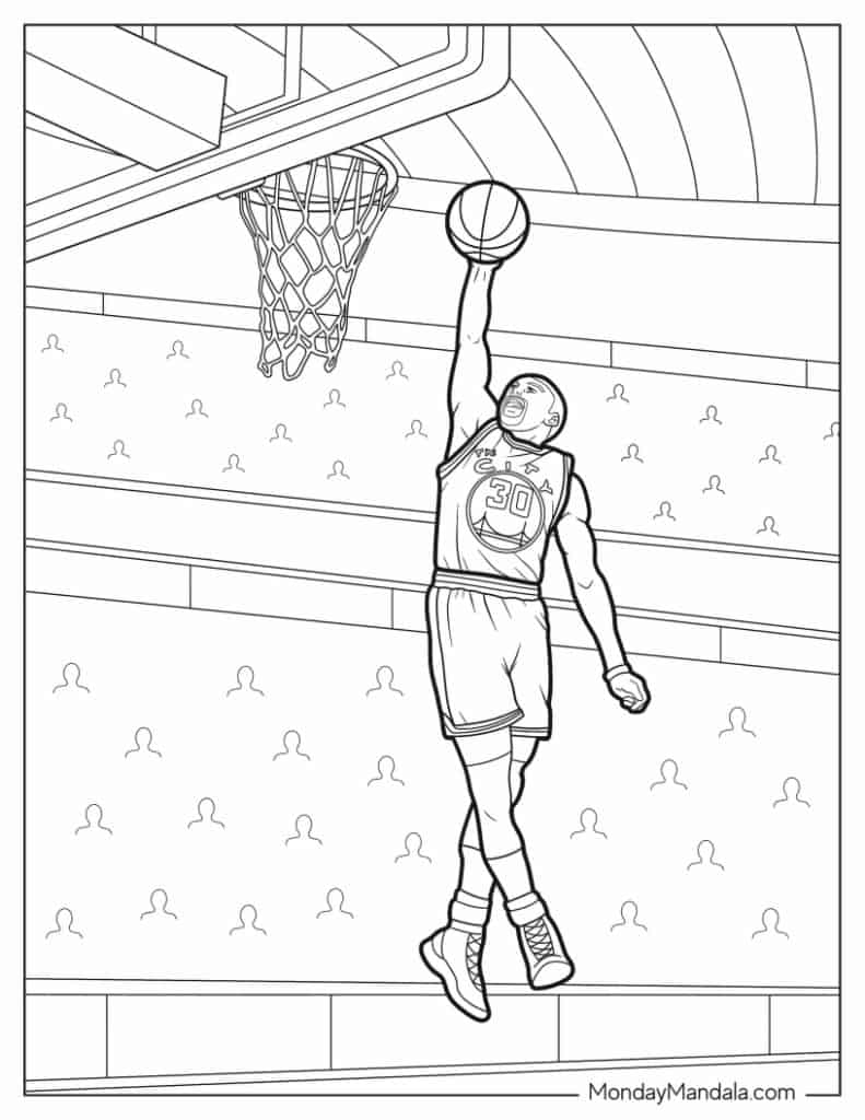 Steph curry coloring pages free pdf printables