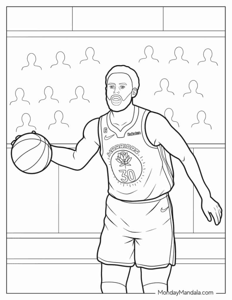 Steph curry coloring pages free pdf printables