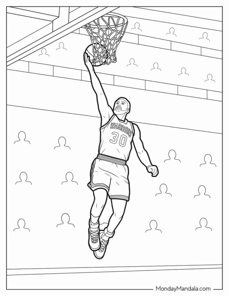 Steph curry coloring pages free pdf printables