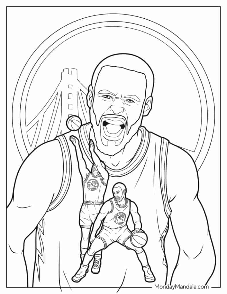 Steph curry coloring pages free pdf printables