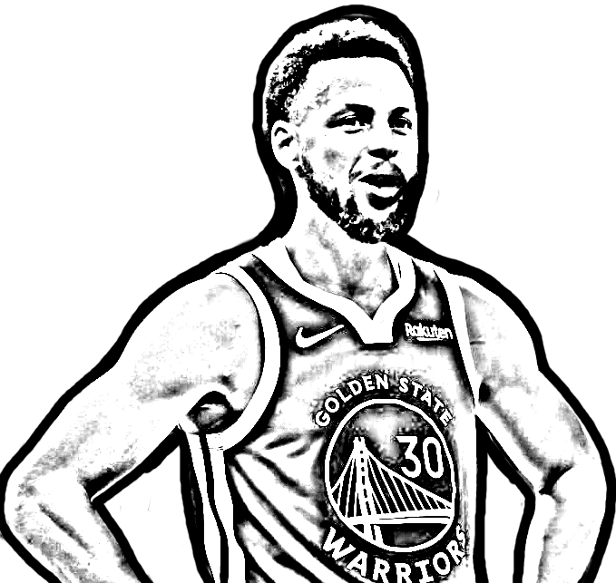 Steph curry from basket nba coloring page