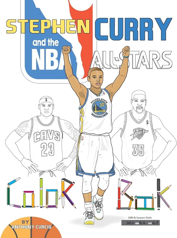 Stephen curry and the nba all stars basketball coloring book for kids curcio anthony books