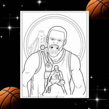 Stephen curry coloring pages celebrate the basketball superstar through artist