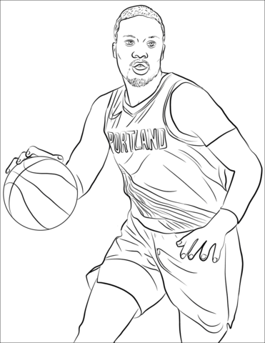 Damian lillard coloring page free printable coloring pages