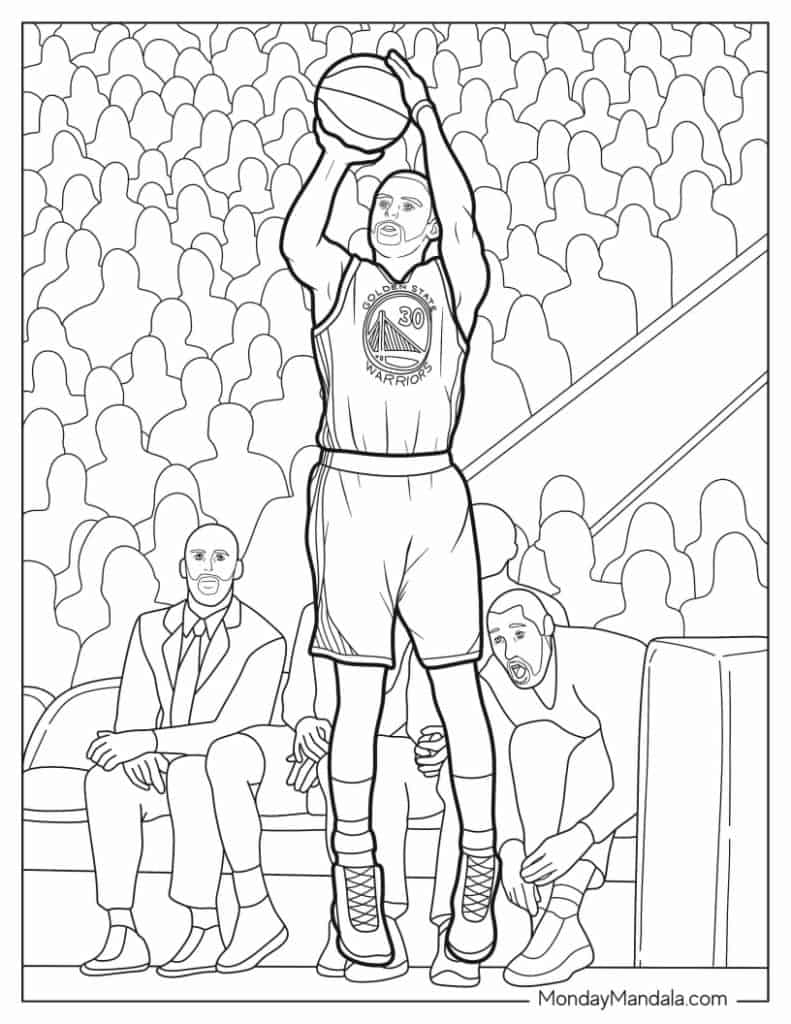 Steph curry coloring pages free pdf printables