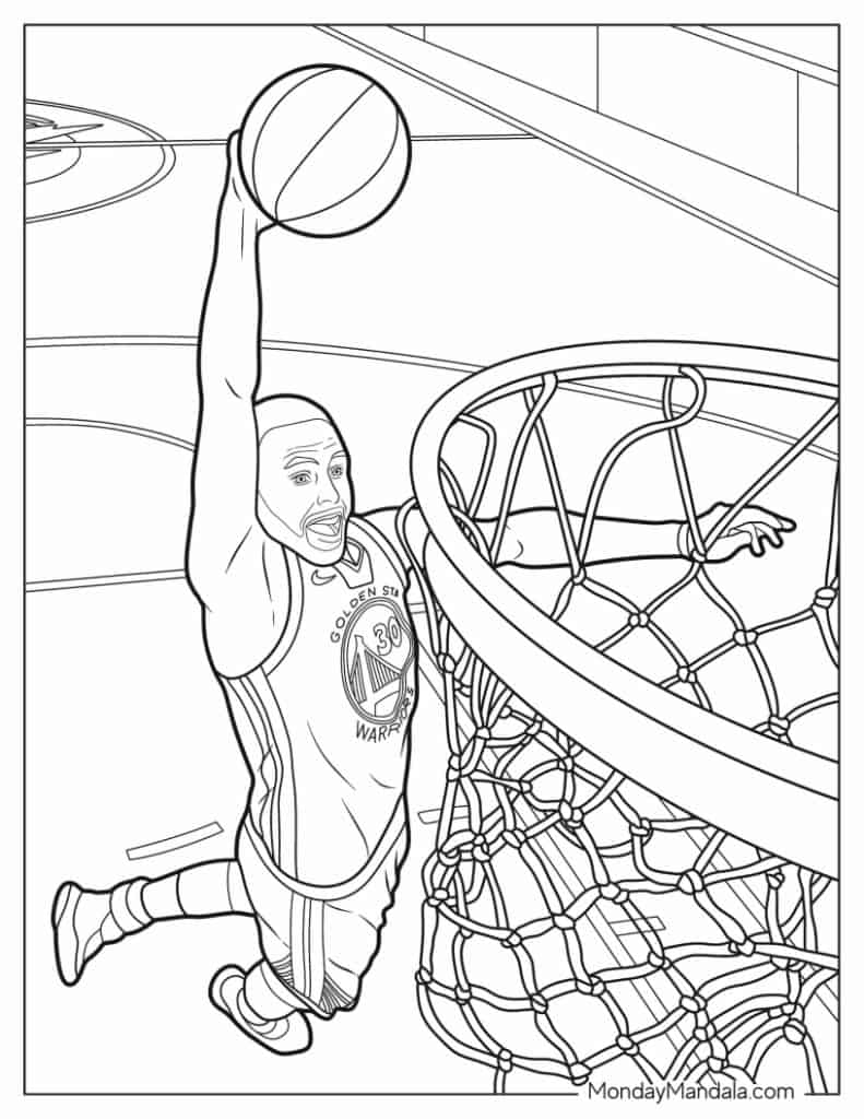 Steph curry coloring pages free pdf printables