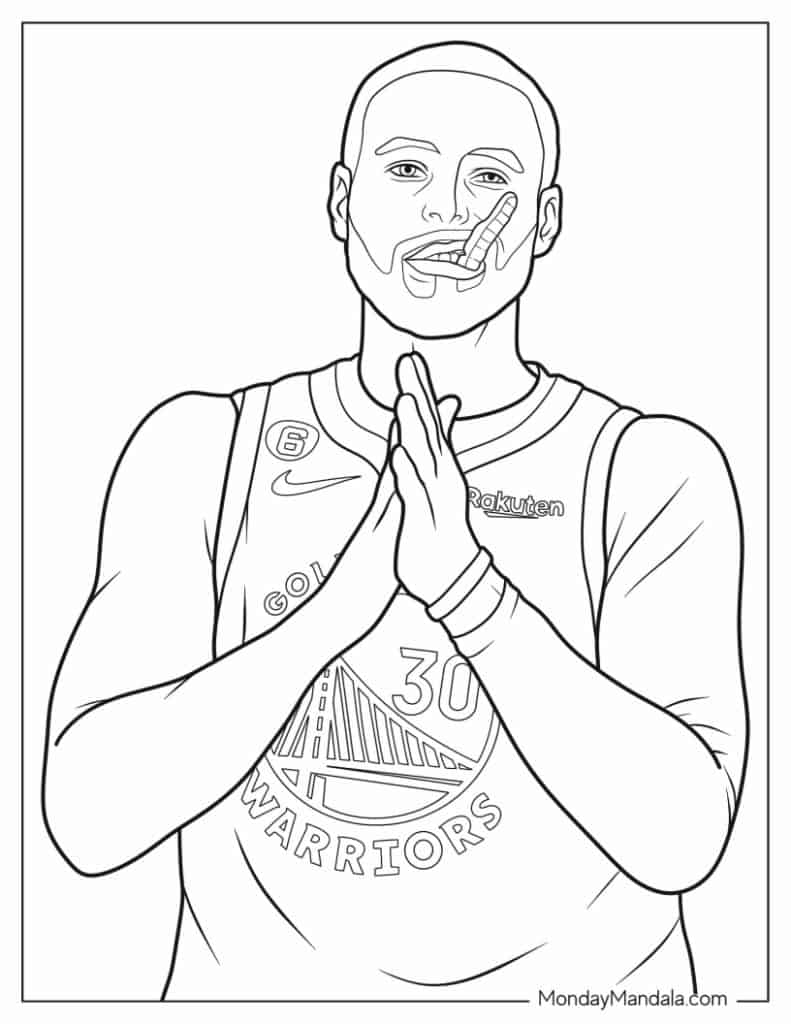 Steph curry coloring pages free pdf printables