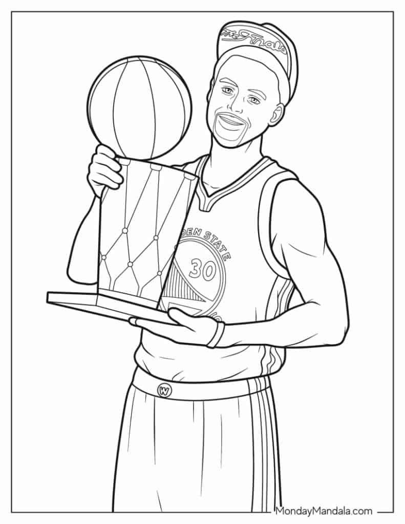 Steph curry coloring pages free pdf printables