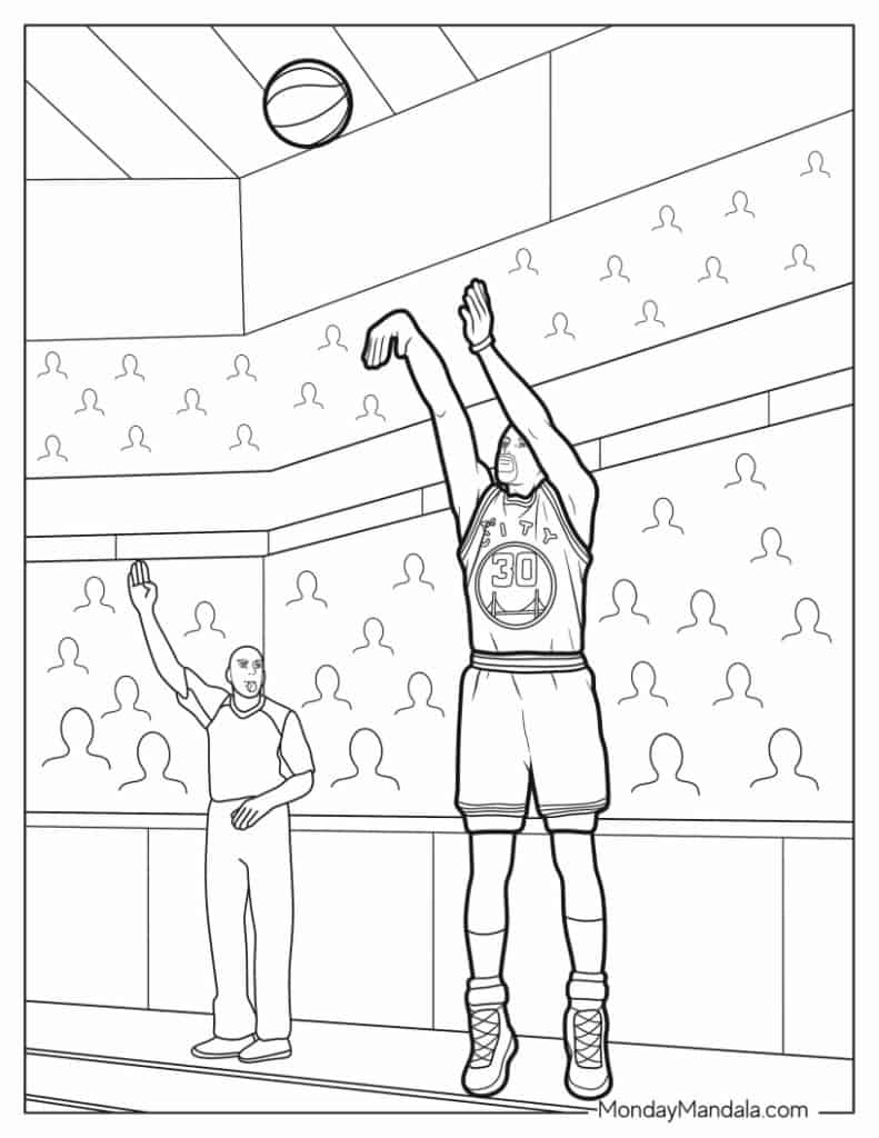 Steph curry coloring pages free pdf printables