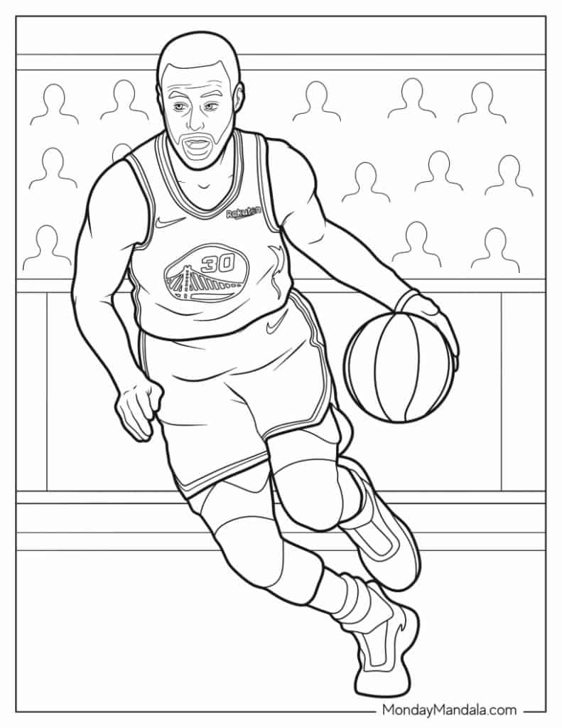 Steph curry coloring pages free pdf printables