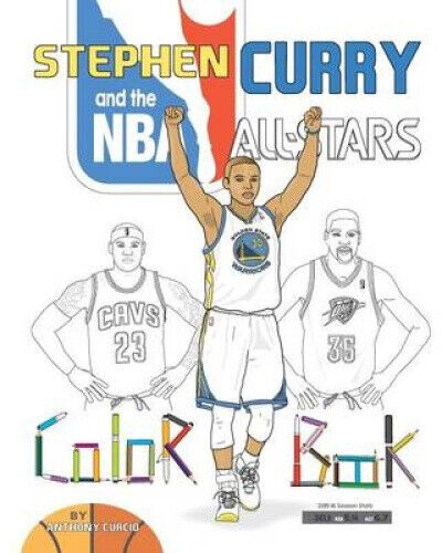 Stephen curry and the nba all stars basketball coloring book for kids