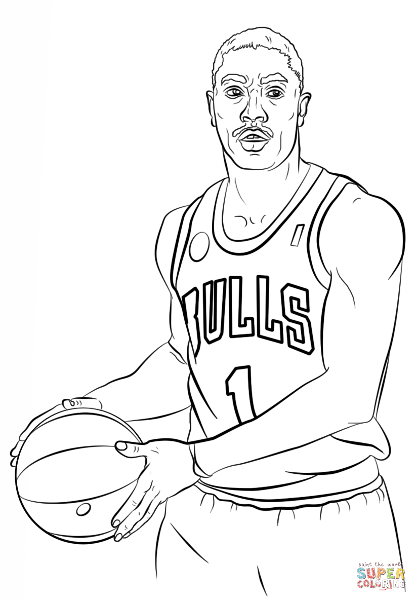 Derrick rose coloring page free printable coloring pages