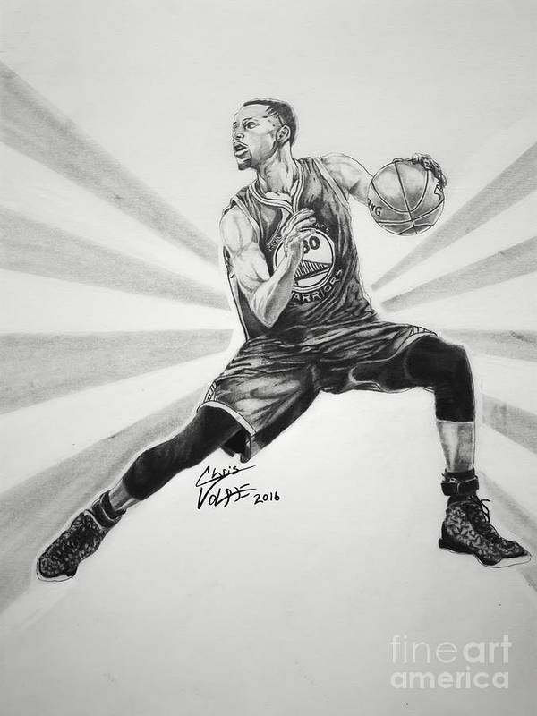 Steph curry art print by chris volpe