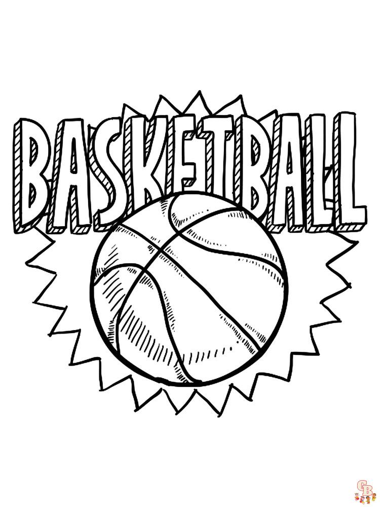 Basketball coloring pages for kids with