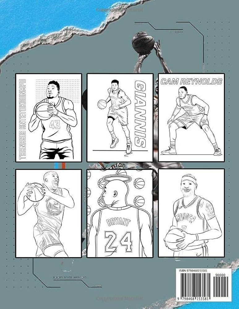 Nba all stars coloring book the greatest basketball players of all time colouring pages for adults and kids lebron james kevin durant kawhi leonard stephen curry russell westbrook and more spidle jeremy