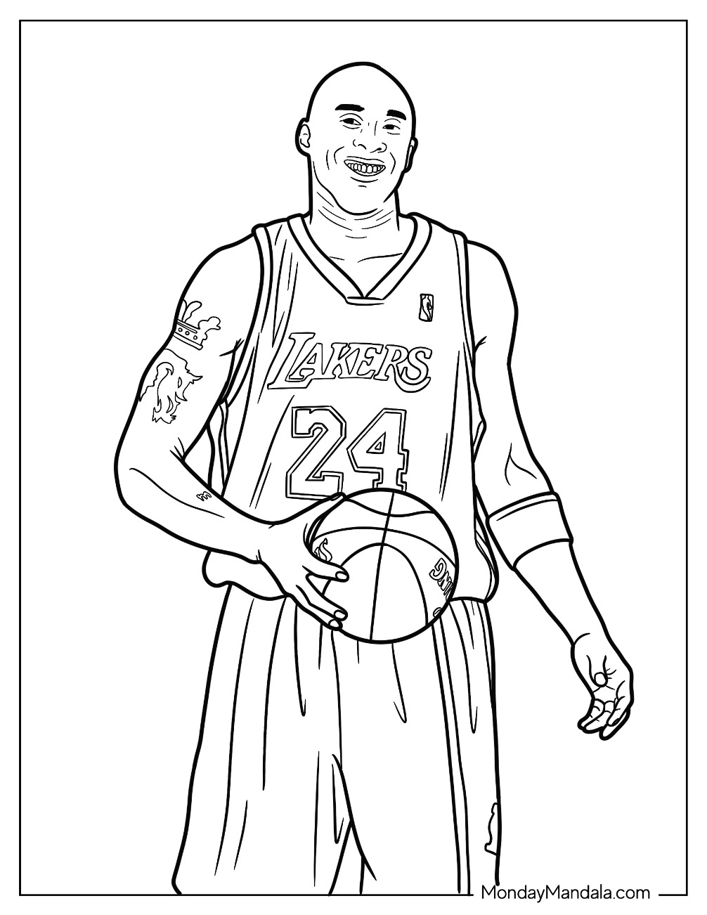Kobe bryant coloring pages free pdf printables