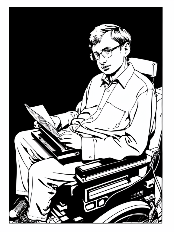 Stephen hawking coloring page simp