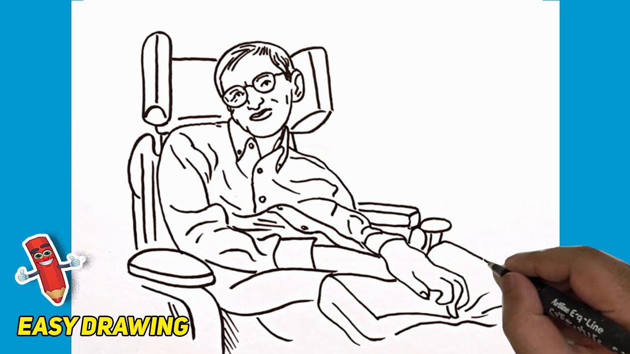 How to draw stephen hawking portrait easytrending viral magic drawings caricature portrait