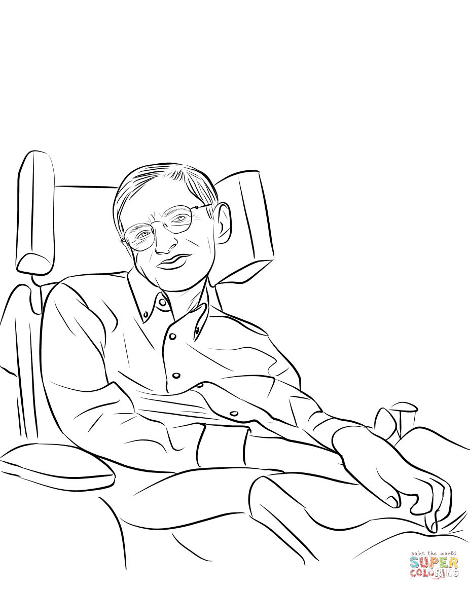 Stephen hawking coloring page free printable coloring pages