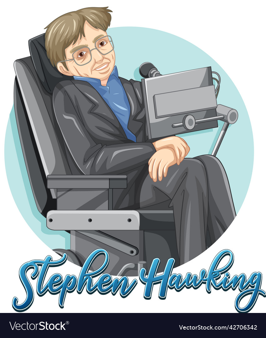 Stephen hawking cartoon character royalty free vector image