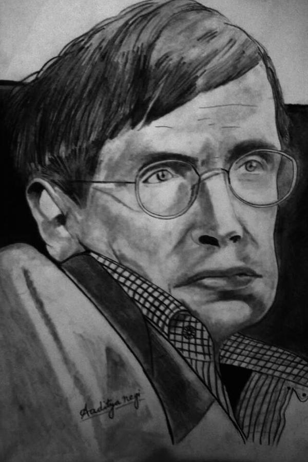 Stephen hawking drawing by aditya negi