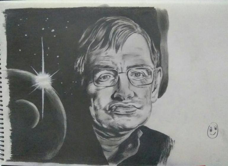 Stephen hawking drawing by shadab alam saatchi art