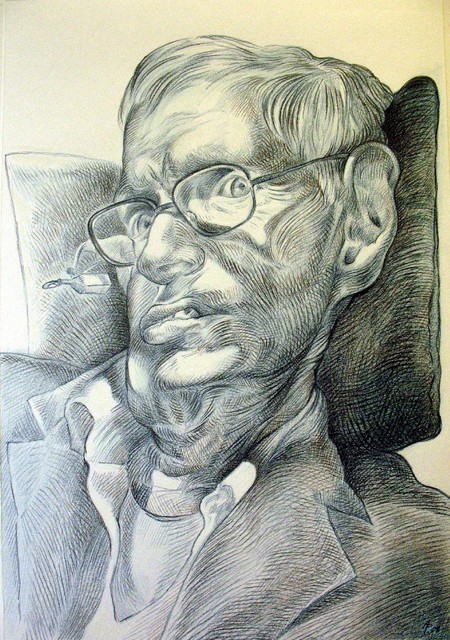 Professor stephen hawking drawing by austen pinkerton