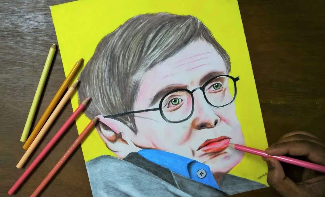 How to draw stephen hawking