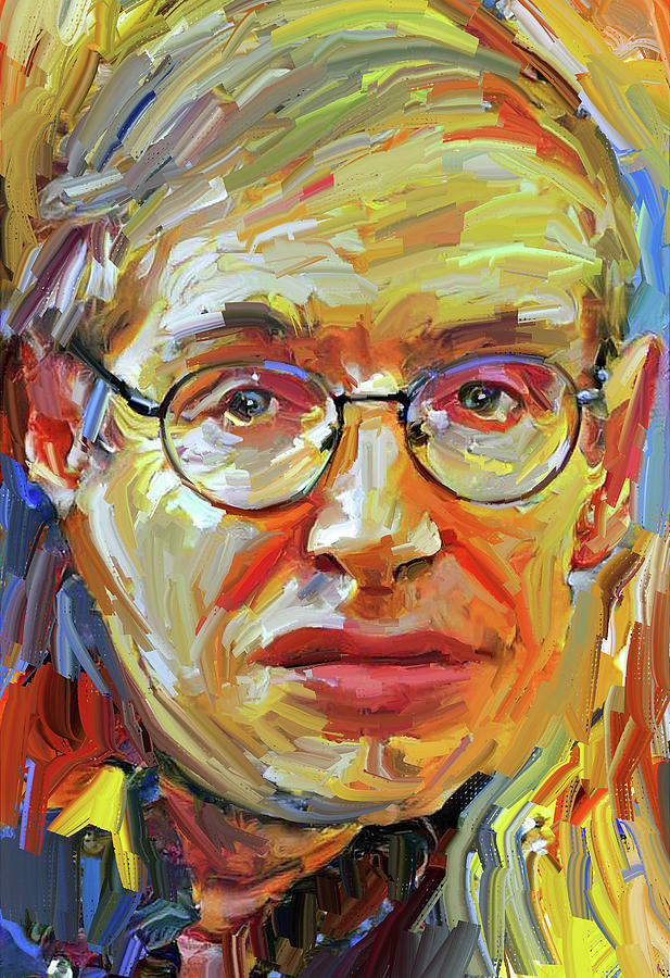 Stephen hawking tribute portrait digital art by yury malkov