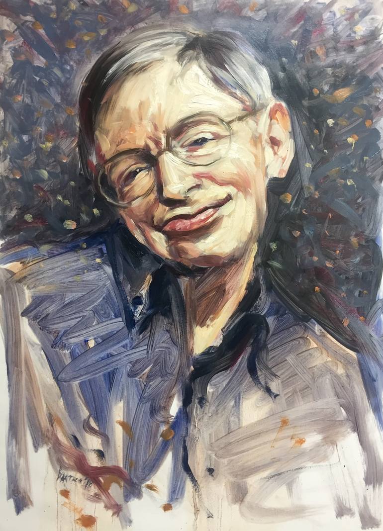 Portrait of stephen hawking painting by vladimir ilievski saatchi art