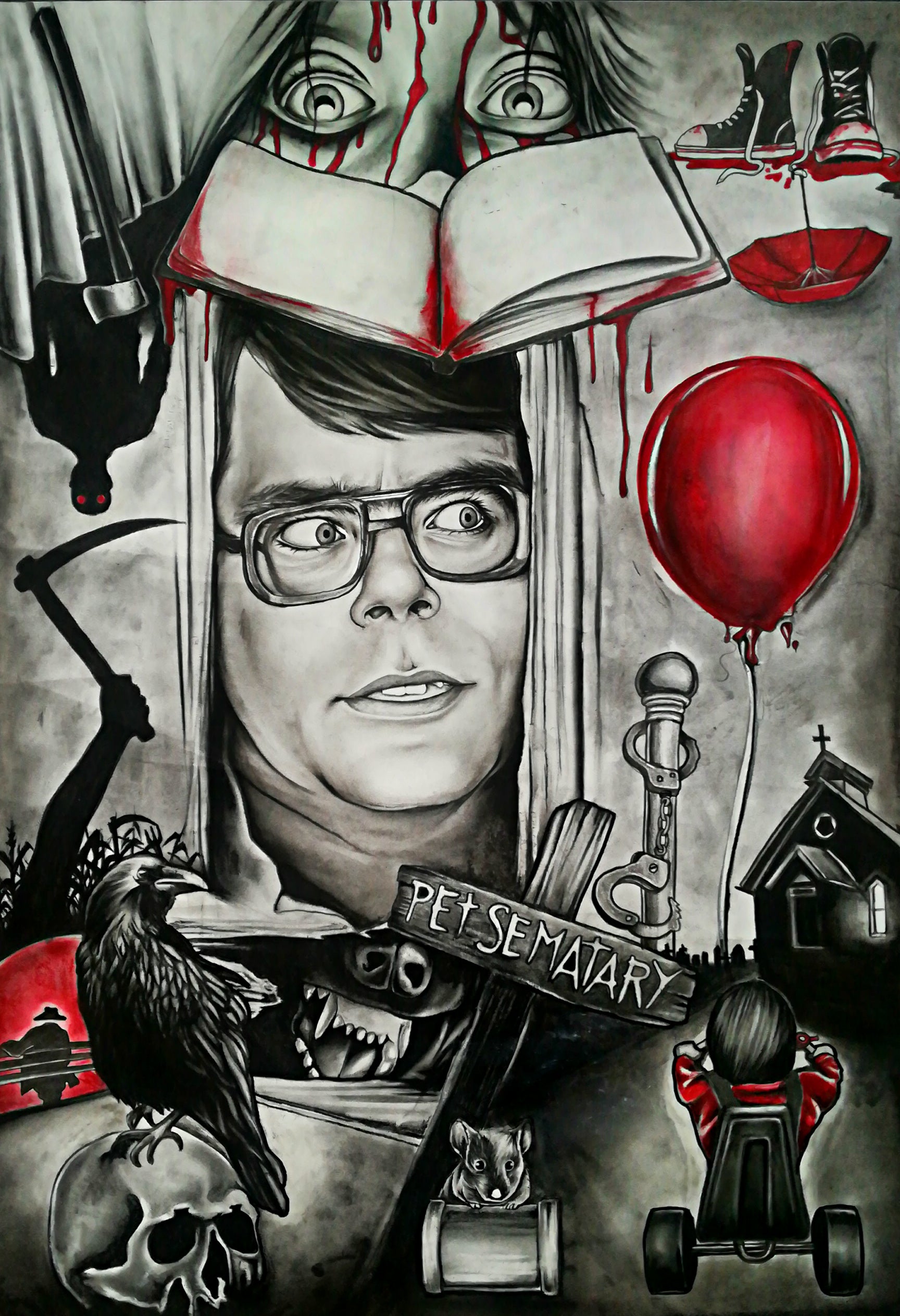 Stephen King Master of Horror Art Print